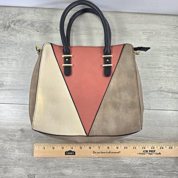 Steve Madden Color Block Purse Crossbody Handbag Removable Strap All Season Zip - Picture 4 of 8